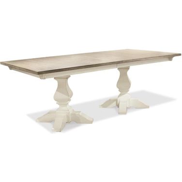 Myra Natural and Paperwhite Rectangular Extendable Dining Table