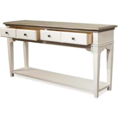 Myra Sofa Table In White and Natural