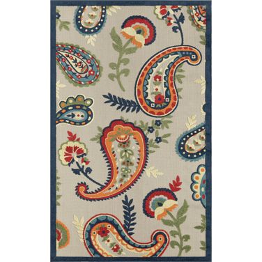 Myrta 3'6" x 5'6" Bruni Paisley High-Low Indoor/Outdoor Area Rug In Multi and Beige