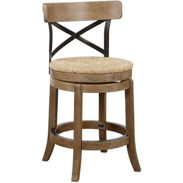Myrtle 24 Inch Swivel Counter Stool In Wheat Wire-Brush