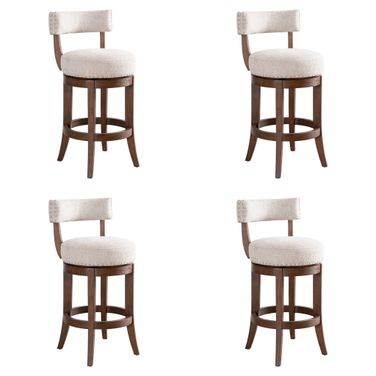 Mystic 26 Inch Counter Height Swivel Barstool Set of 4 In Ancient Stone and Brown