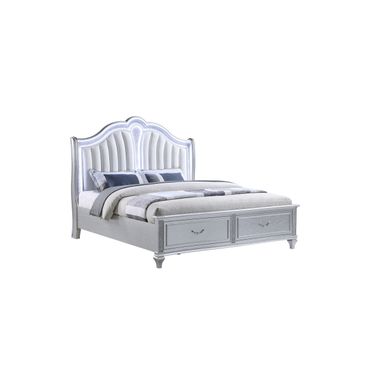 Mystic Queen Panel Bed In Silver