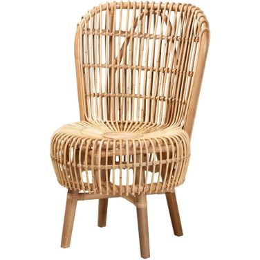 Nagoya Rattan Tall Lounge Chair In Natural Brown