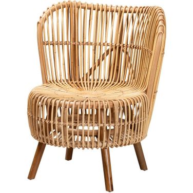 Nagoya Rattan Wide Seat Lounge Chair In Natural Brown