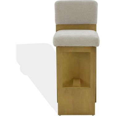 Naja Modern Barstool In Taupe and Natural