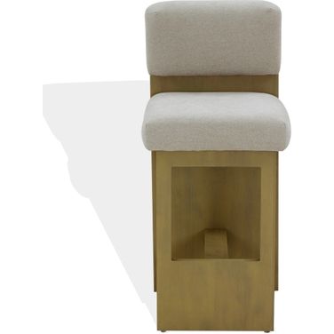 Naja Modern Counter Stool In Taupe and Natural