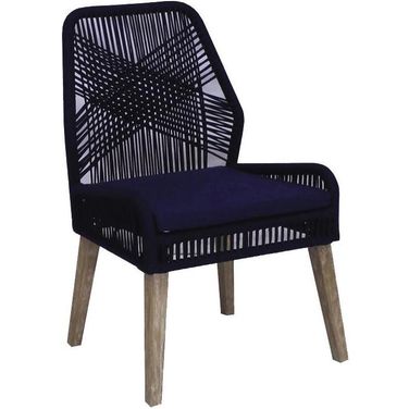 Nakia Woven Rope Dining Chairs Dark Navy Set of 2