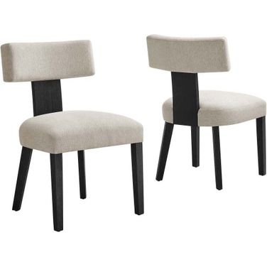 Nalani Dining Chair Set of 2 In Ivory and Black