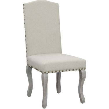 Nancy Victorian Accent Dining Chair Set of 2 In Light Beige