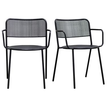 Nansen Stackable Outdoor Armchair Set of 2 In Black