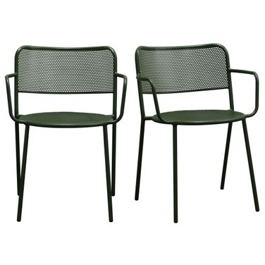 Nansen Stackable Outdoor Armchair Set of 2 In Dark Green