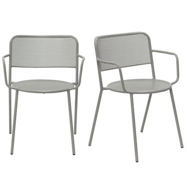 Nansen Stackable Outdoor Armchair Set of 2 In Oyster Gray