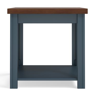 Nantucket 24 Inch Side Table In Blue Denim and Whiskey