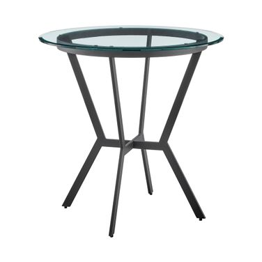 Naomi Round Glass Bar Table In Black