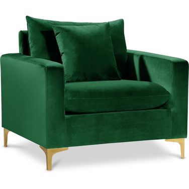 Naomi Velvet Chair In Green