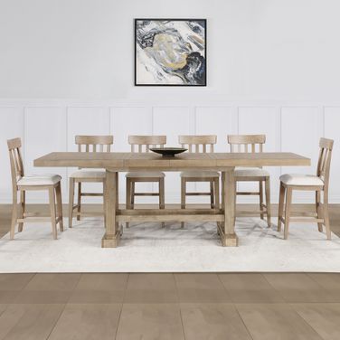 Napa 7-Piece Counter Dining Room Set In Sand