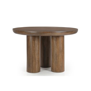 Napa Round Dining Table In Rich Brown