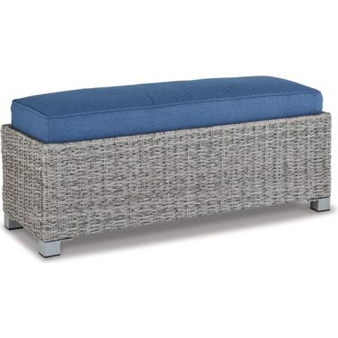 Naples Beach Light Gray Bench With Cushion