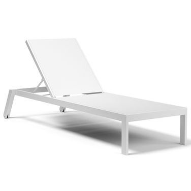 Naples Stackable Chaise Lounge in Satin White