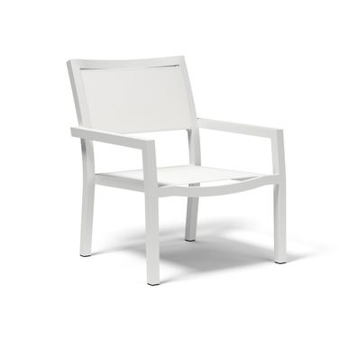 Naples Stackable Sling Club Chair in Satin White