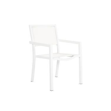 Naples Stackable Sling Dining Chair in Satin White
