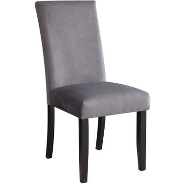 Napoli Gray Velvet Side Chair Set of 2 In Black
