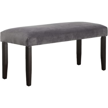 Napoli Velvet Dining Bench In Gray