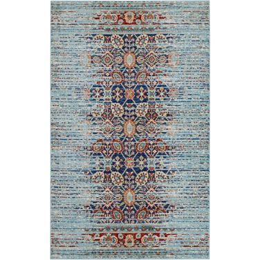 Naria Distressed Vintage Medallion 8X10 Area Rug In Gray