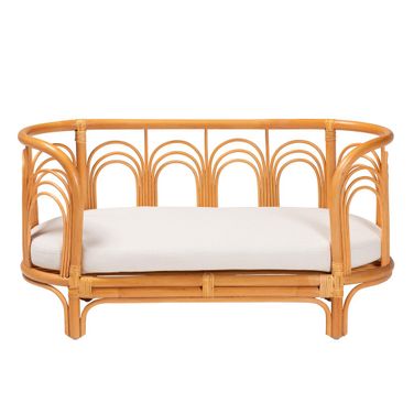 Nariko Rattan Pet Bed In Light Honey