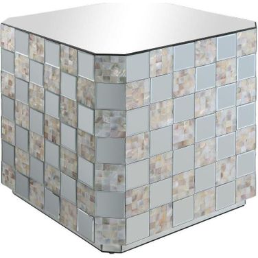 Nasa End Table In Mirrored And Mother of Pearl