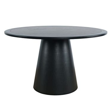 Nash 50 Inch Round Pedestal Dining Table In Black