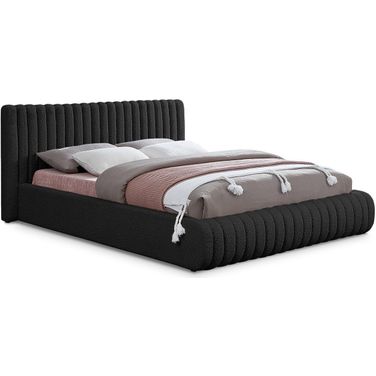 Nash Boucle Fabric King Bed In Black