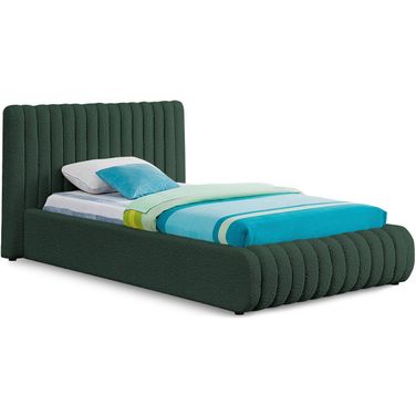 Nash Boucle Fabric Twin Bed In Green