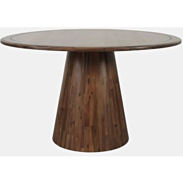 Nash 50 Inch Round Pedestal Dining Table In Walnut