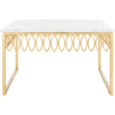 Natalia Cocktail Table In Gold and White
