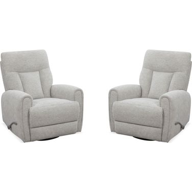 Natalia Manual Swivel Glider Recliner Set of 2 In Thunderstorm
