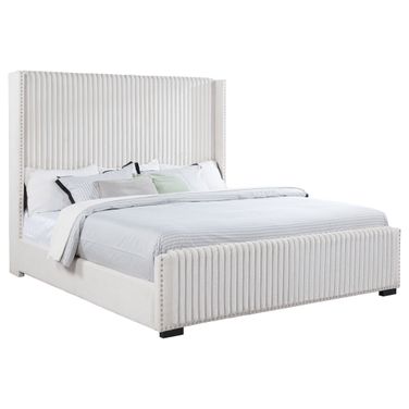 Natasha 65 Inch Upholstered California King Bed In Cream