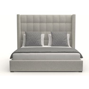 Nativa Interiors Aylet Box Tufted Upholstered Medium 67 Inch California King Grey Bed