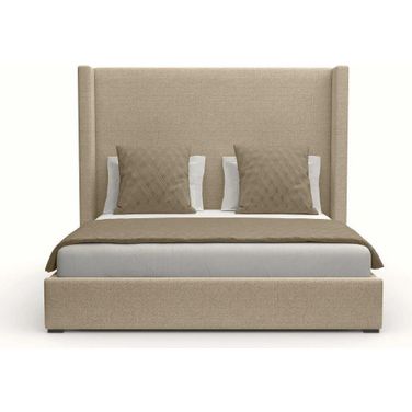 Nativa Interiors Aylet Plain Upholstered Medium 67 Inch California King Flax Bed