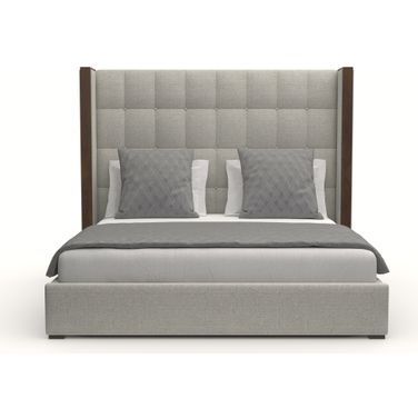 Nativa Interiors Irenne Box Tufted Upholstered Medium 67 Inch California King Grey Bed