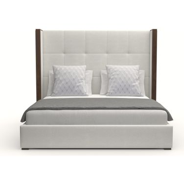 Nativa Interiors Irenne Button Tufted Upholstered Medium 67 Inch Queen Off White Bed
