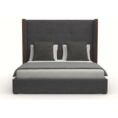 Nativa Interiors Irenne Simple Tufted Upholstered Medium 67 Inch King Charcoal Bed