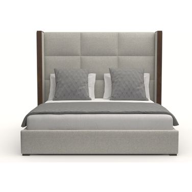 Nativa Interiors Irenne Square Tufted Upholstered Medium 67 Inch King Grey Bed