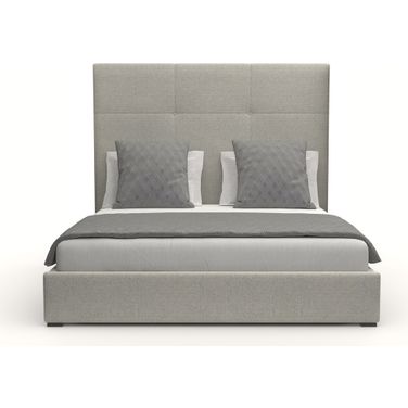 Nativa Interiors Moyra Simple Tufted Upholstered Medium 67 Inch King Grey Bed