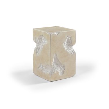 Naturae Concrete Indoor and Outdoor End Table In Beige