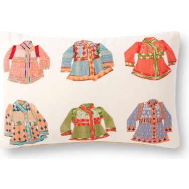 Loloi P0870 Natural and Multi 13" x 21" Cover Only Pillow