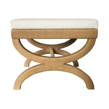 Natural Rope Wrapped Base Stool In Brown
