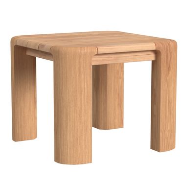 Natural Teak End Table in Light Wood