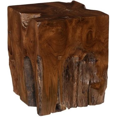Natural Teak Root Organic Style Side Table In Natural Wood