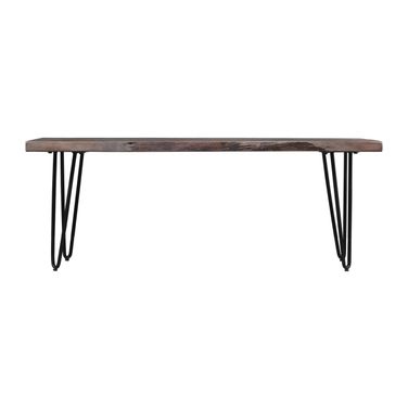 Nature'S Edge 48 Inch Live Edge Bench In Slate